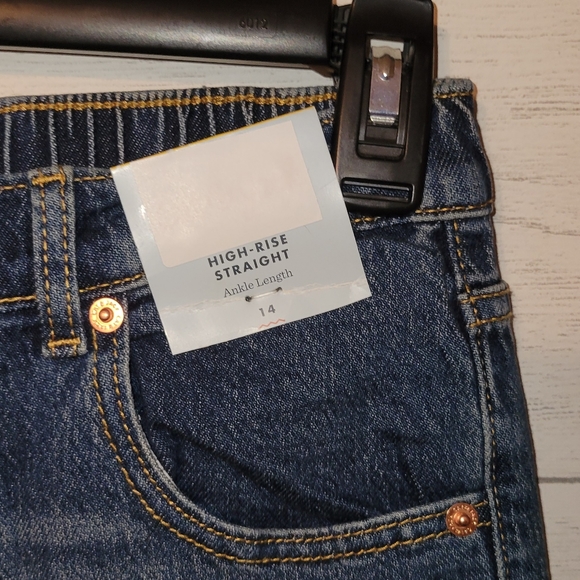 NWT | 2 Pairs of Cat & Jack Girls High Rise Straight Jeans | Size 14 - Picture 9 of 14